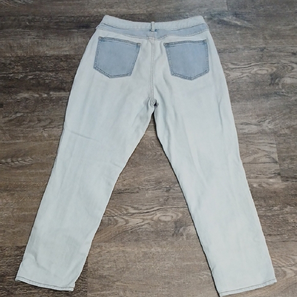 Two-Tone Blue and Cream Women's Jeans - Picture 3 of 7
